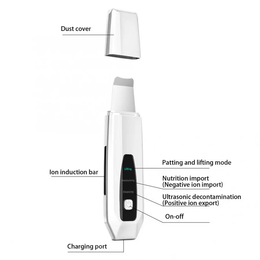  Face Skin Scrubber Ultrasonic Facial Cleanser Exfoliating Remove Blackheads Pore Cleanser