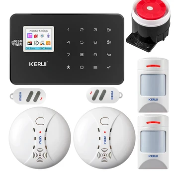 

KERUI W18 WIFI GSM Alarm System Security Home Wireless Smart Home Security Alarm APP Control Smoke Sense Motion Detector Kit