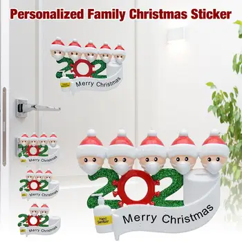 

4pcs /set 2020 Quarantine Family Personalized Christmas Sticker New Year Wall Stickers New Hope Home Ornament Door Stickers