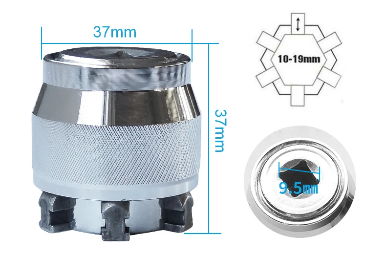 1PC 3/8 inch Drive 10-19 mm Adjustable Hex universal Socket Torque Ratchet Socket Adapter Wrench Head Spanner Sleeve Repair Tool