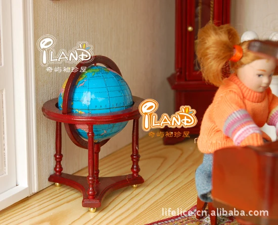 1: 12 кукольный домик DIY аксессуары для библиотеки мебель из красного дерева держатель модель земли инструмент