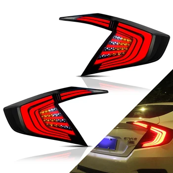 

VLAND Car Styling Tail Light For Honda Civic 2016 2017 2018 2019 Full LED with Turn Signal+DRL+Reverse+Brake Rear Lamps Assembly