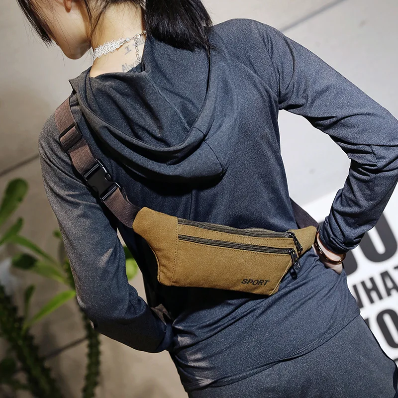 

Wallet Fashion & Sports Outdoor Portable Wallet Men And Women Canvas Printed Waist Pack Mobile Phone Bag