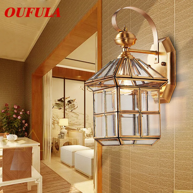 

WPD Modern Wall Lamps Brass Sconce Outdoor Waterproof Contemporary Decorative for Balcony Courtyard Corridor Villa Duplex