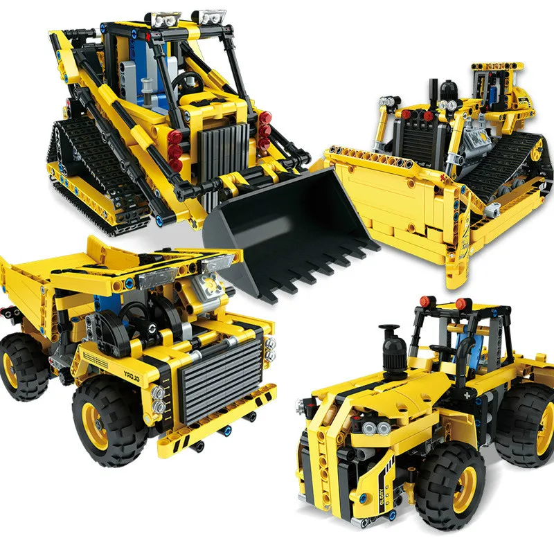 

13014 13015 13016 13017 The Remote Control Load Car Engineering Team Building Blocks Christmas Bricks Toys