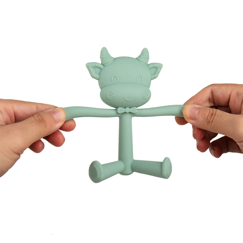 Cow pattern Non-toxic Baby molars 100% Safety Newborn Baby Gifts Food Grade Silicone Baby Teether For Newborns D35