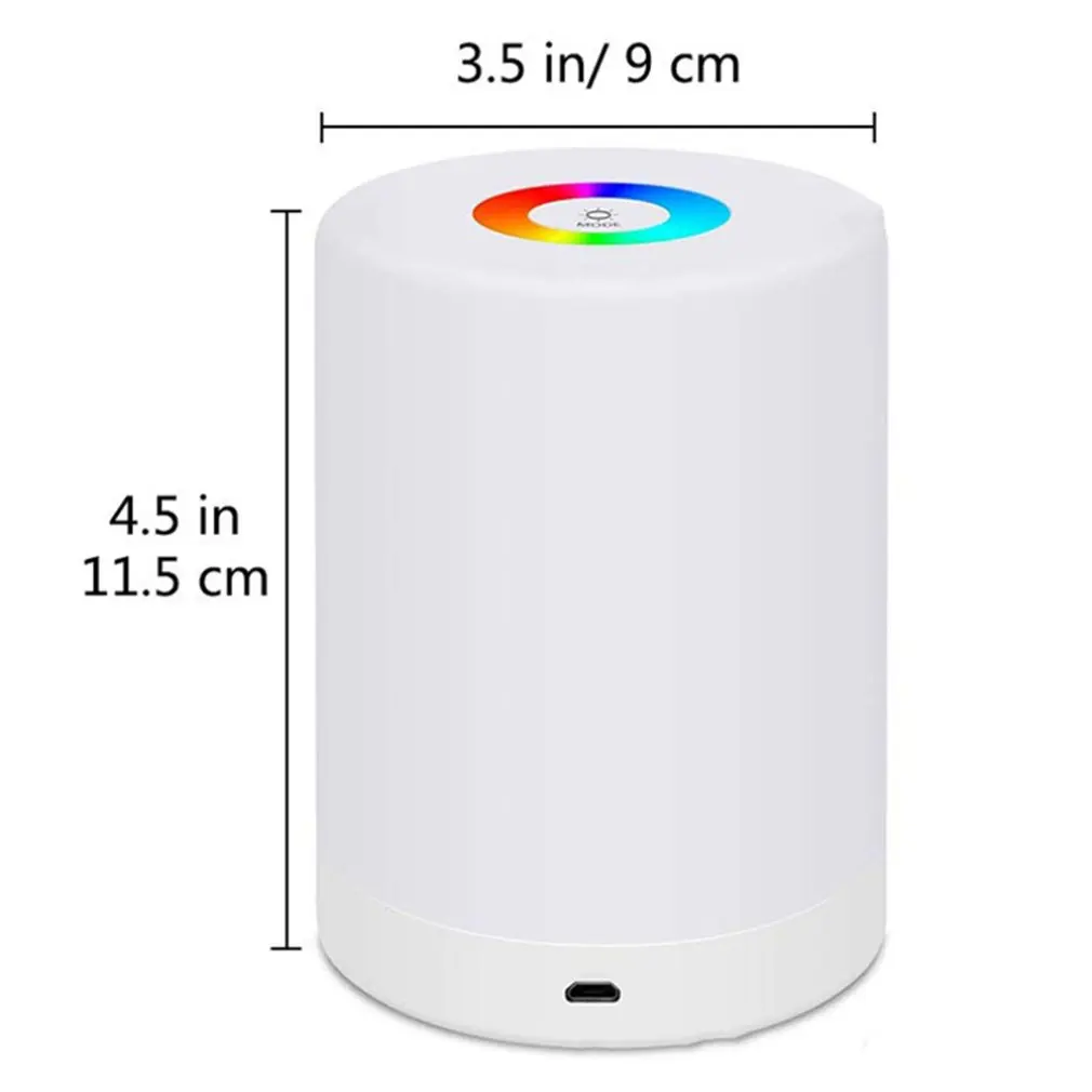 

Colorful Lights Portable Touch Led Desk Lamp 1001 Atmosphere Creative Charging Night Light Round Bed Pat Light