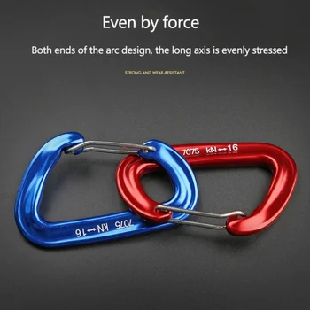 

16KN Wire Gate Carabiner Safety D Ring Buckle Snap Hook Keychain Clip Rock Climbing for Camping Outing Hammock
