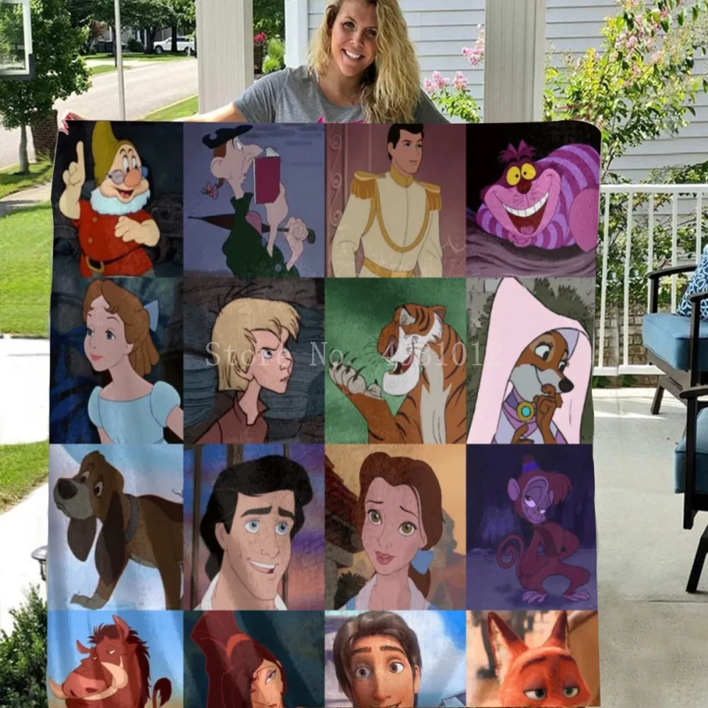 Одеяла Принцессы Disney на кровать диван-самолет фиолетовый плюшевый детский