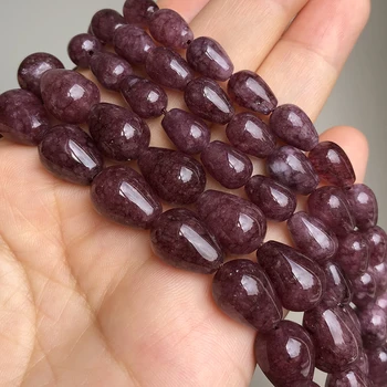 

Water Drop Lepidolite Crystal Stone Beads Natural Stone Loose Spacer Beads For Jewelry Making Diy Earrings Bracelet Necklace