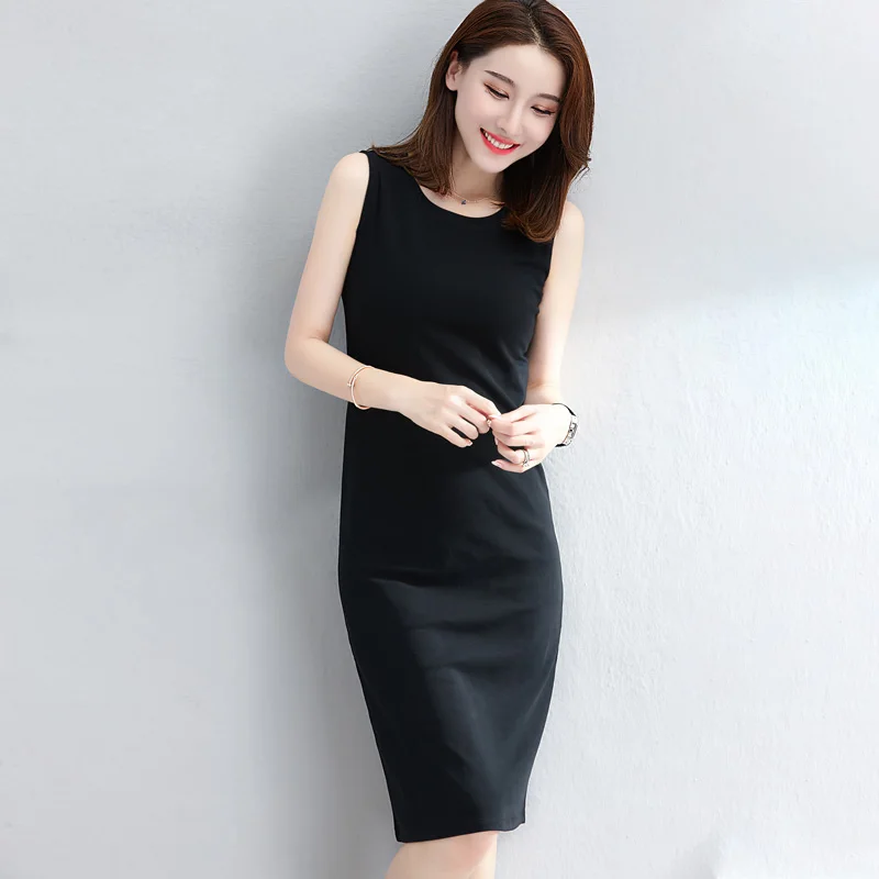 

Spring summer Woman Cotton Soft Tank Dress Casual Satin Sexy Camisole Elastic Female Home Beach Dresses