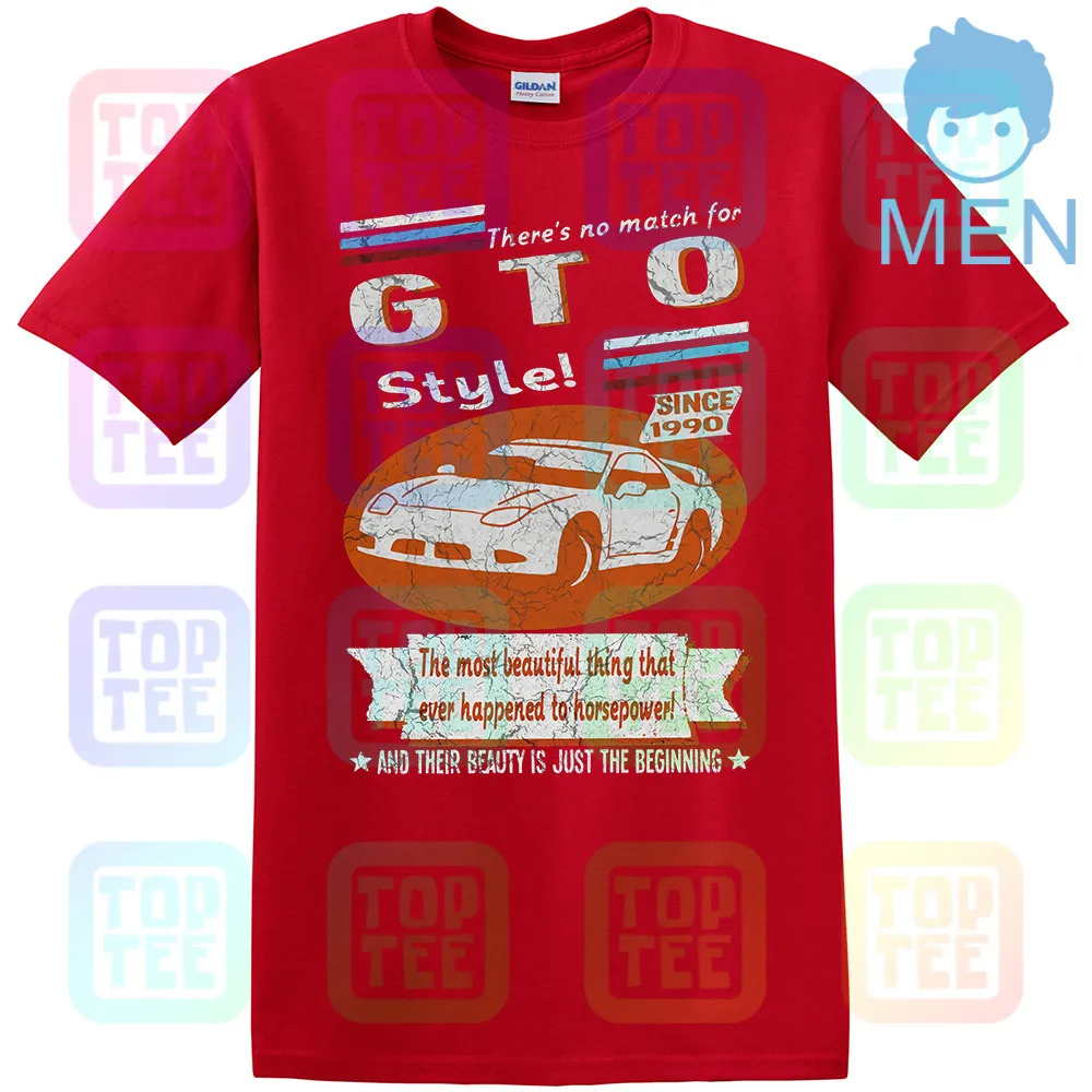 Красный Mitsubishi 3000gt 1990 Мужская футболка с изображением автомобиля в стиле ретро - Цвет: Красный