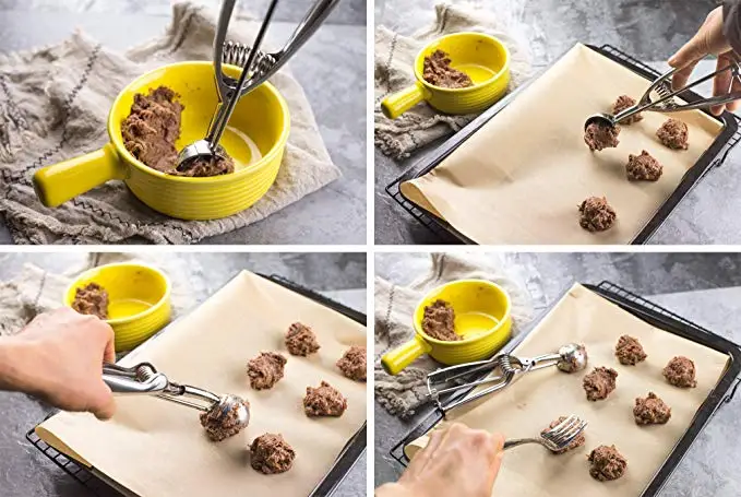 Ice Cream Spoon Kitchen Tools 3 Size Stainless Steel Spring Handle Mash Potato Watermelon Ball Scoop Home Kitchen Accessories ice cream scoop