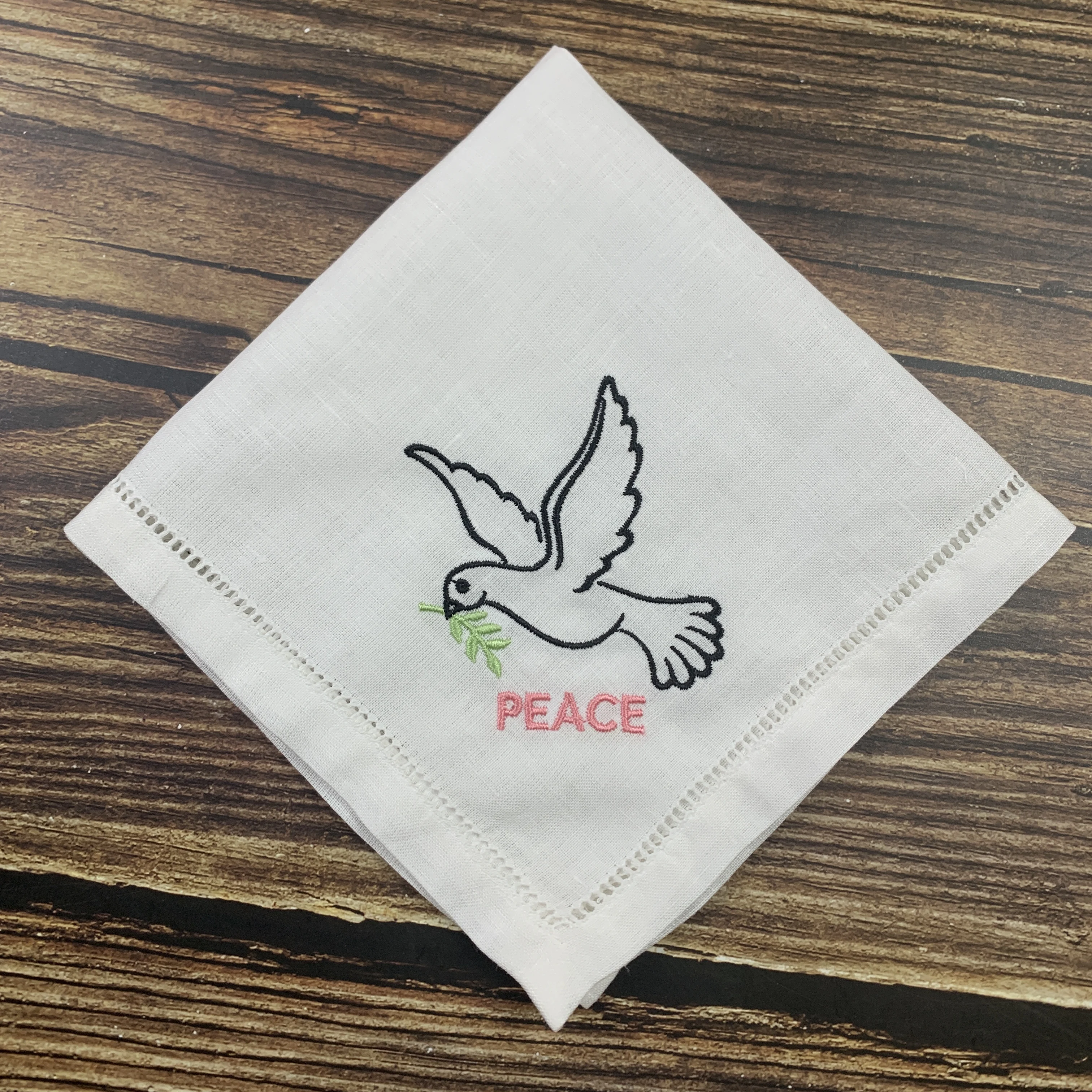 Handkerchiefs Embroidered Dove Of Peace White Hemstitched Ramie Handkerchief For The Gifts Of Friends Handkerchief Towels Aliexpress