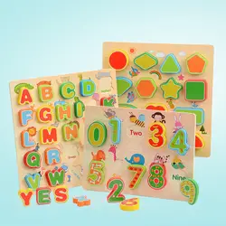 DIY деревянный пазл/ручной захват доска набор Детская игрушка Монтессори мультфильм обучения цифровой буквы раннего образования игрушки