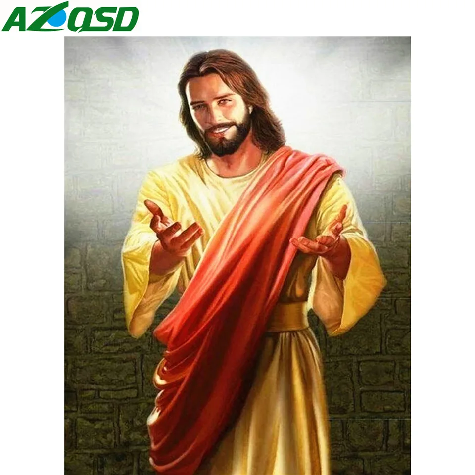 AZQSD полная Алмазная мозаика с изображением Иисуса крестиком религиозная