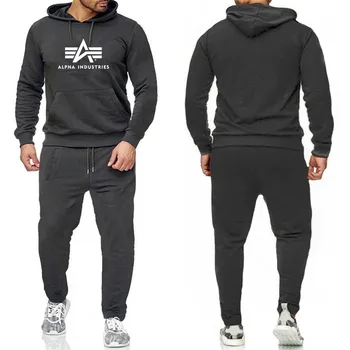 

Autumn/winter New Men's Hoodie Long Sleeve Casual Print Industries Lovers Set Hoodie Sport Men's Fashion Pullover Sweater Jacket