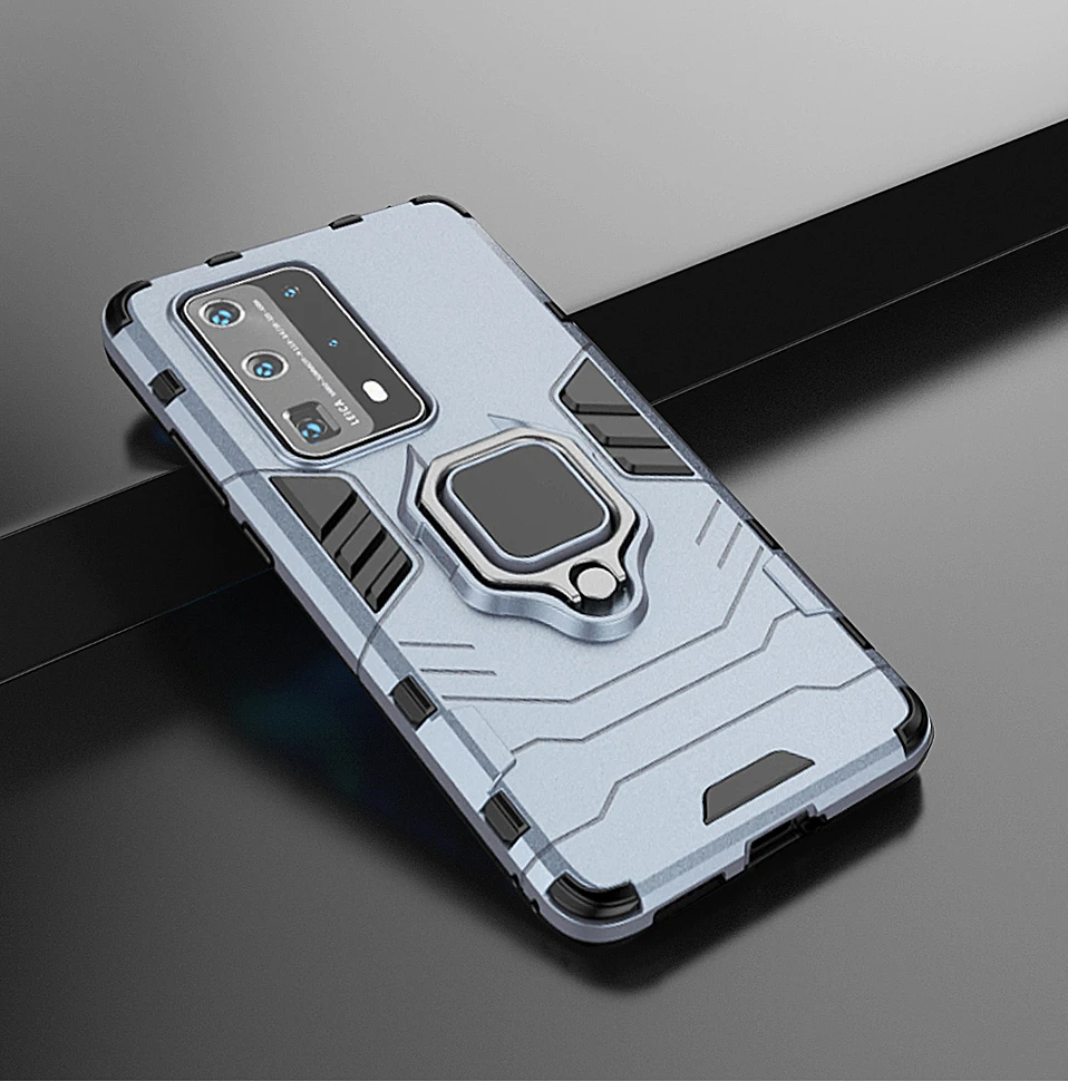 Luxury Armor Cover Phone Case For Huawei P40 Lite E y6 y7 2019 Honor 8i 10i 20i 8S 20 Pro Nova 5 Car Stand Ring Holder Back Case (10)