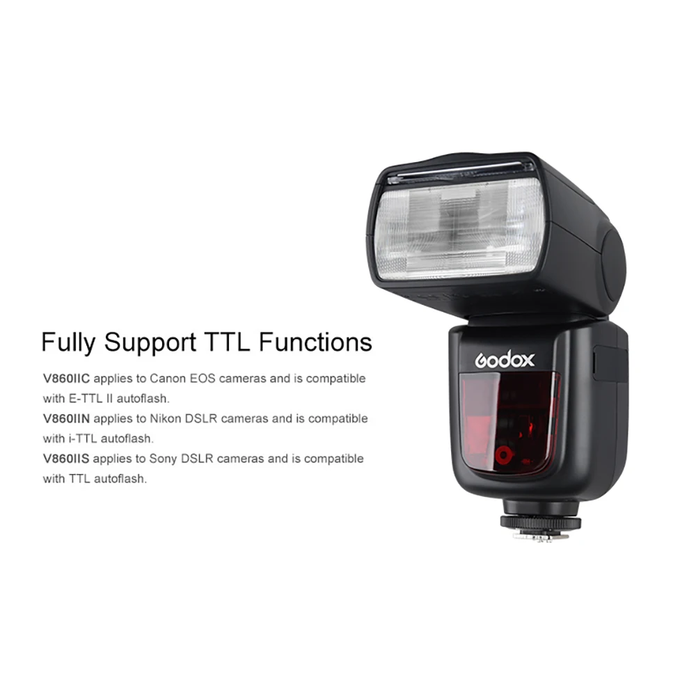 Godox V860II вспышка для камеры GN60 HSS ttl Speedlite вспышка для Canon Nikon sony Olympus Fujifilm Fuji камера V860II-S/N/C/F/O
