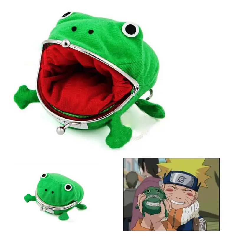 

Uzumaki Anime Naruto Cosplay Frog Shape Coin Purse Wallet Soft Furry Plush