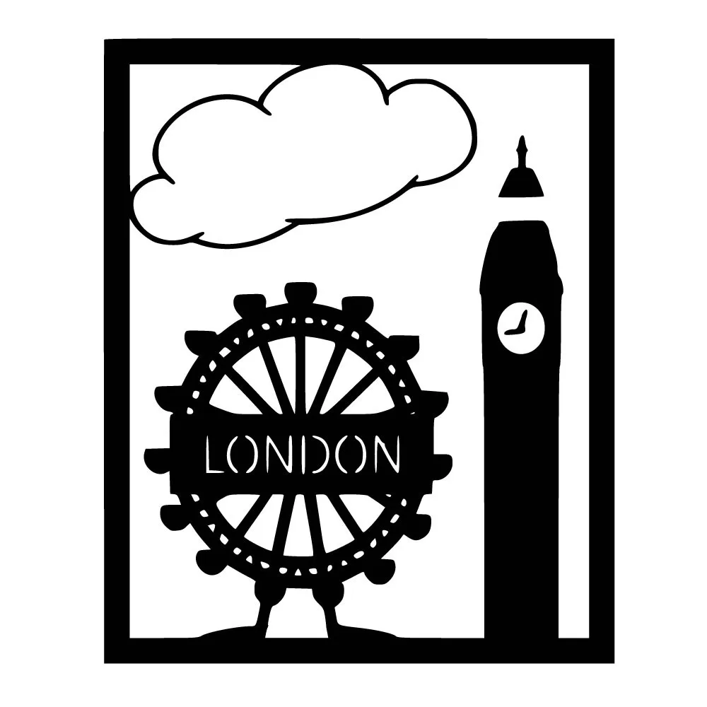 

Naifumodo London Frame Metal Cutting Dies Ferris Wheel Scrapbooking Making Card Embossing Craft Big Ben Die Cut Decoration DIY