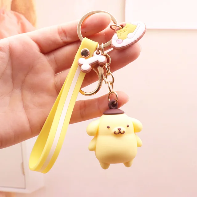Sanrio Kawaii Plush Kitty Kuromi My Melody Cinnamoroll PVC Cute Plush Backpack Keychain Pendant Car Key Chain For Girls Gifts 5