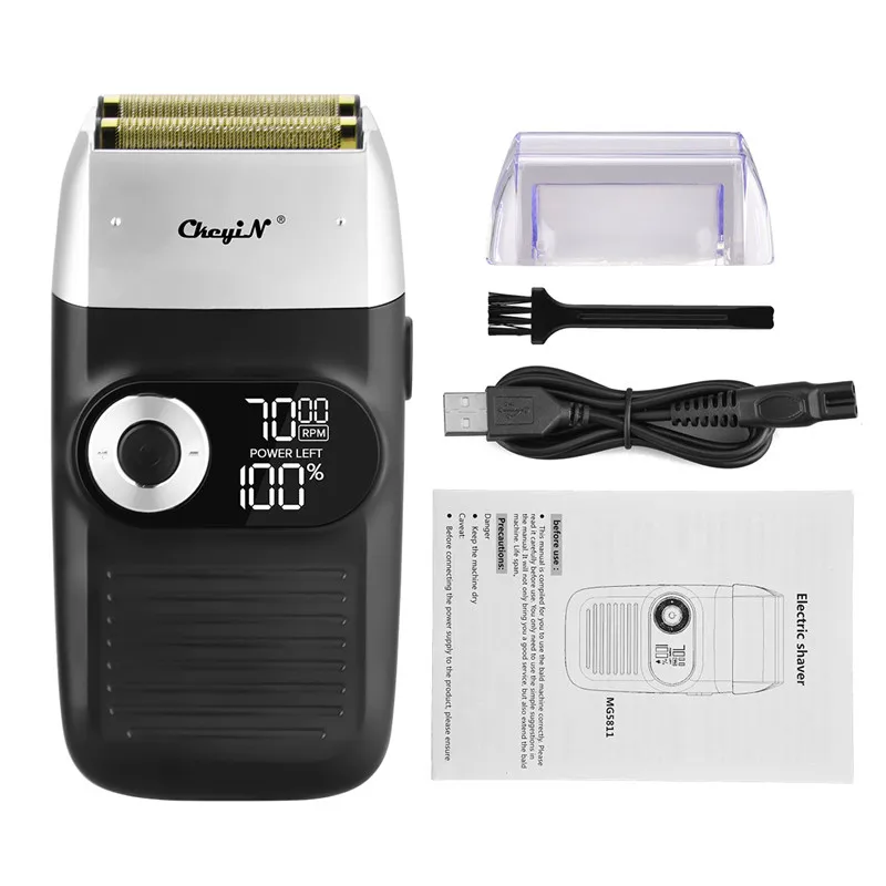 

2 in 1 Professional Shaver Men Razor Electric Beard Trimmer Portable LCD Display Hair Clipper Cutting Machine for Sideburns Head