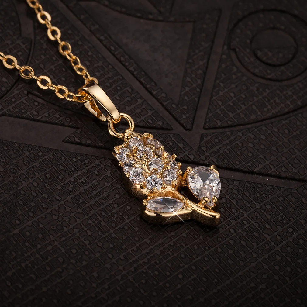 Популярные 925 мозаичный Циркон роза цветок кулон модная цепочка ожерелье модное