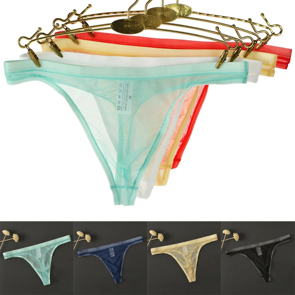 Ropa Sexy transpirable para hombre, Tanga transparente con parte trasera en lencería refrescante, resistencia| | AliExpress