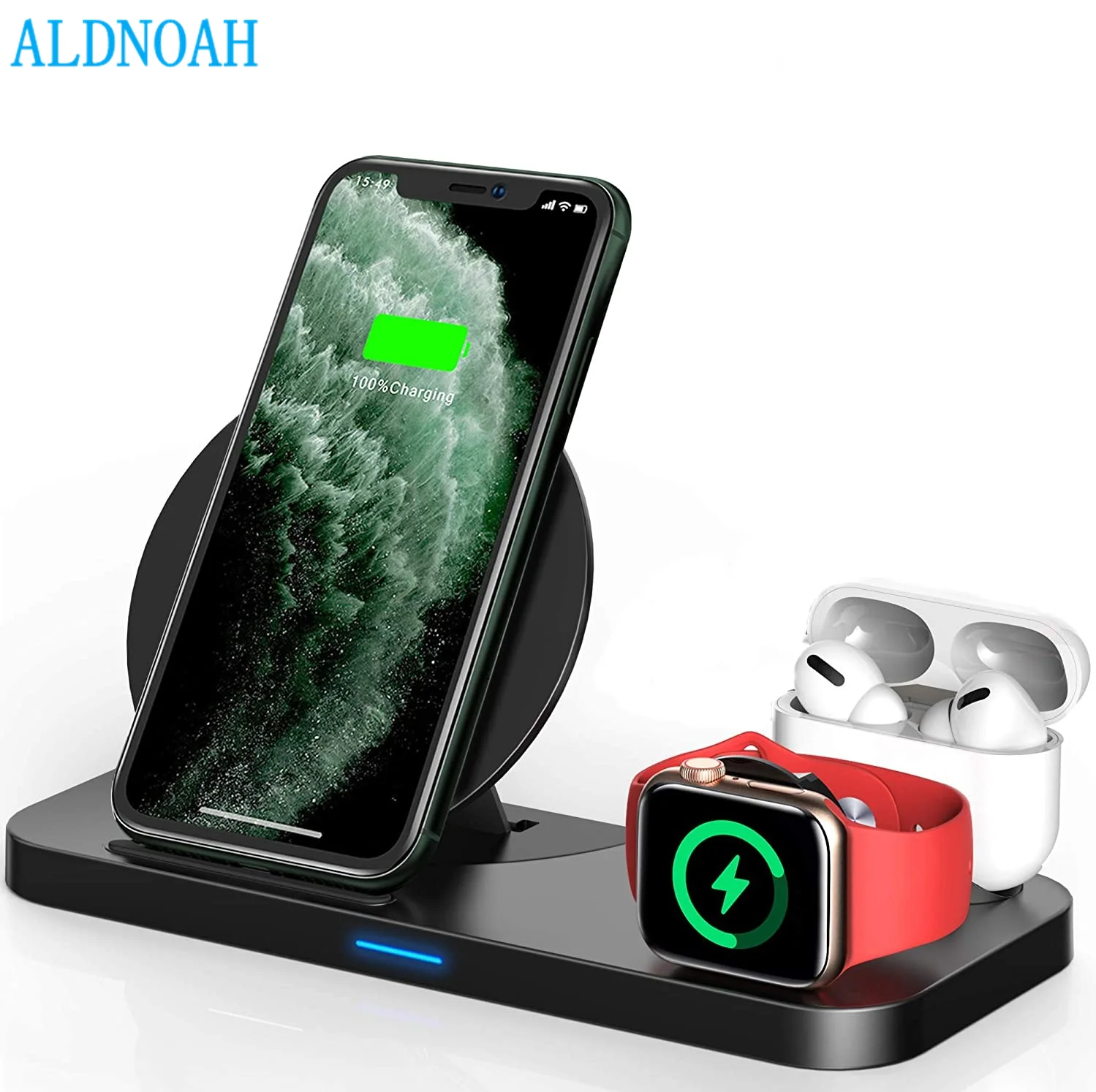 

ALDNOAH 3 in 1 Wireless Charging Station for Apple Products Apple Watch Se 6 5 4 3 AirPods Fast Charger Stand for iPhone 12 11