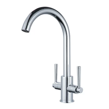 

Kitchen faucet Dual Handle Vessel Sink Basin Cold Hot Water Mixer Tap Brass chromium