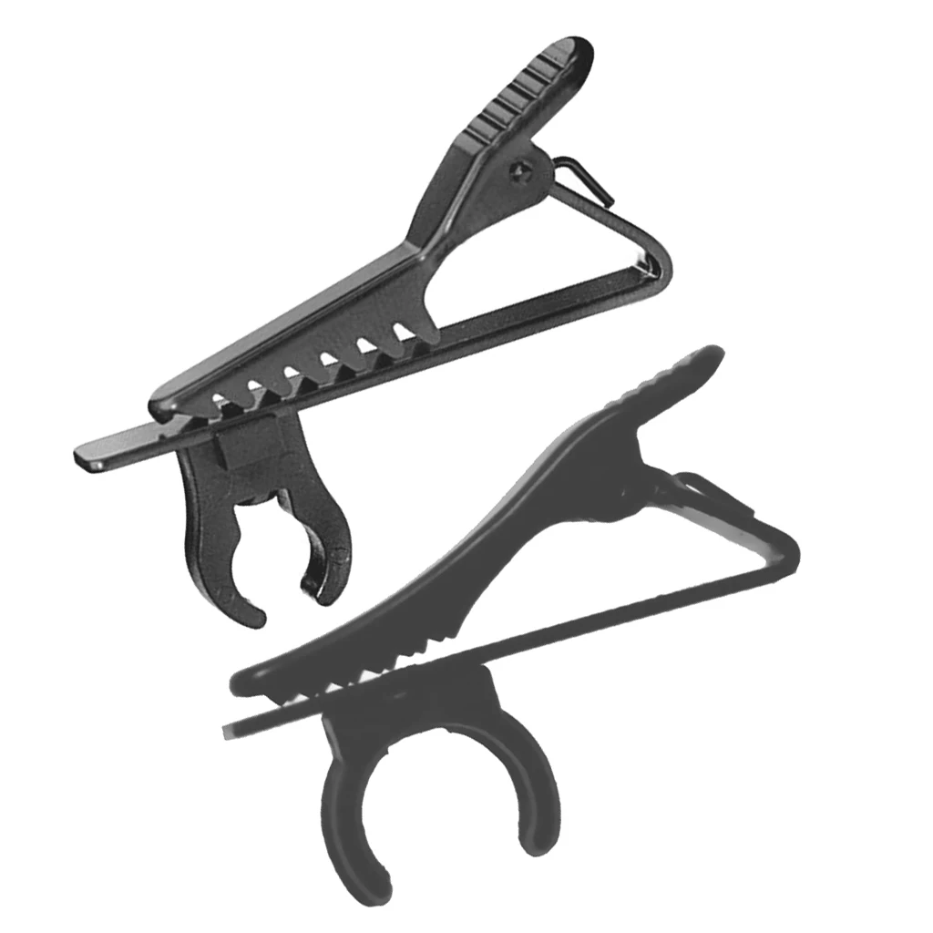 Black Metal Crocodile Clip Holder for 6&8.5mm Lavalier Lapel Microphone Mic