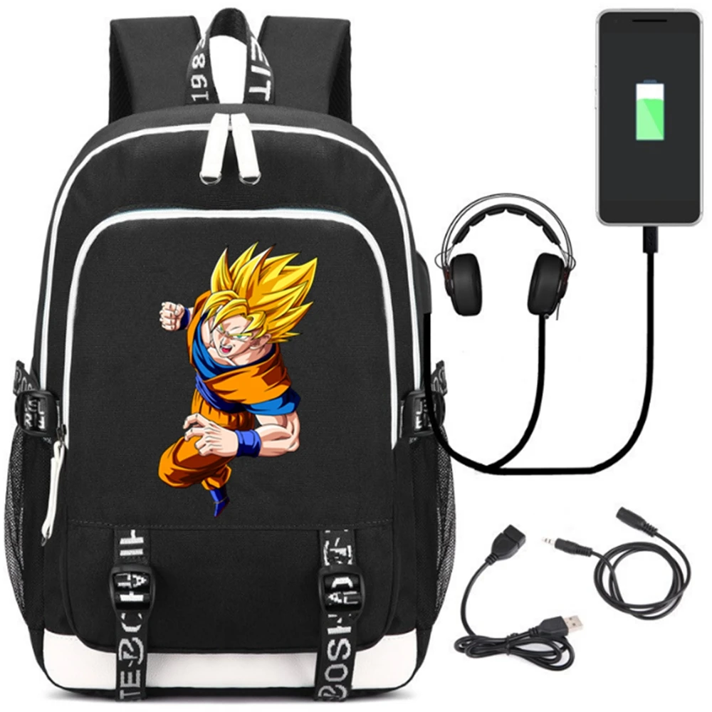 Style 9 Мультяшный рюкзак Dragon Ball Z Saiyan, USB порт, рюкзак, сумка со змеиным узором для подростков, студентов, школьные сумки, дорожная сумка на плечо для ноутбука - Цвет: Style 9
