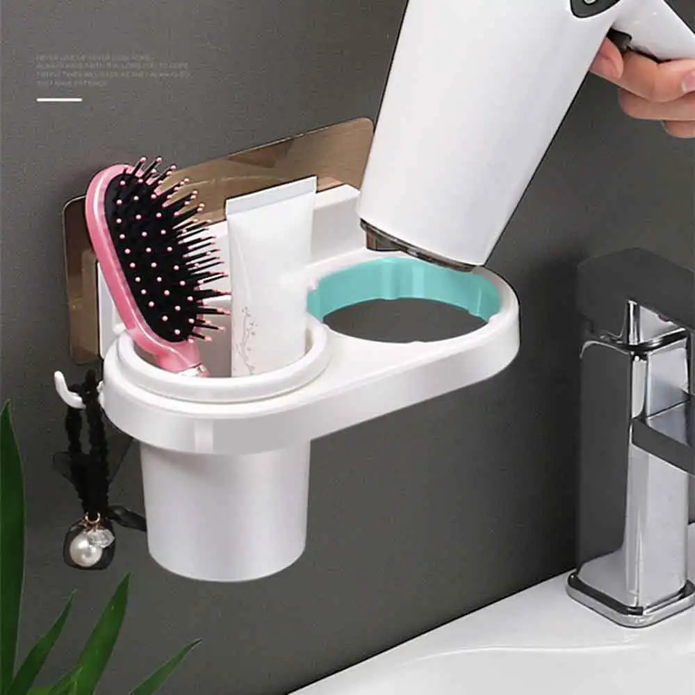 

Bathroom Hair Dryer Wall Mount Rugged Adhesive Mounting Rack Toilet Debris Storage Rack Hair Dryer Rack Bathroom Storage Rack