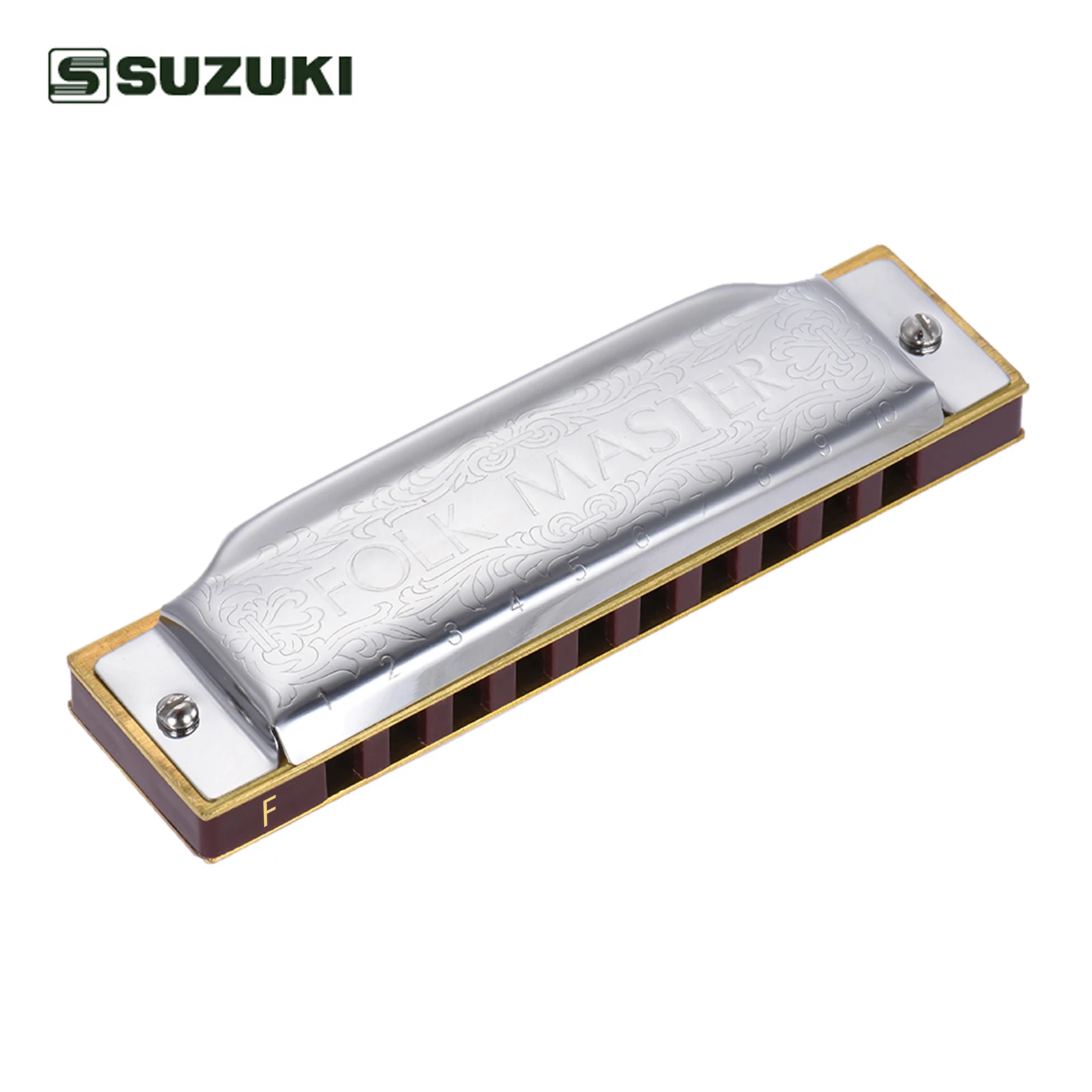 Suzuki 1072-C Folkmaster Standard 10-Hole Diatonic Harmonica Key of C 20 Tone for Beginner Student | Спорт и развлечения
