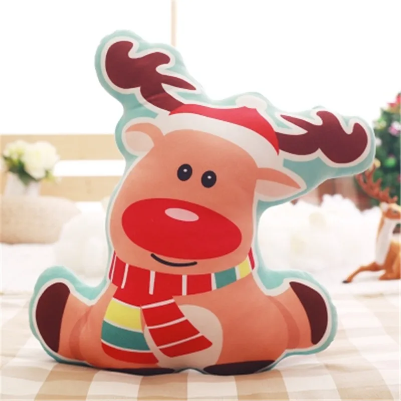 Новый комплект одежды с рисунком рождественской елки Санта Клаус плюшевая игрушка снеговик творческий мультфильм моделирование подушка