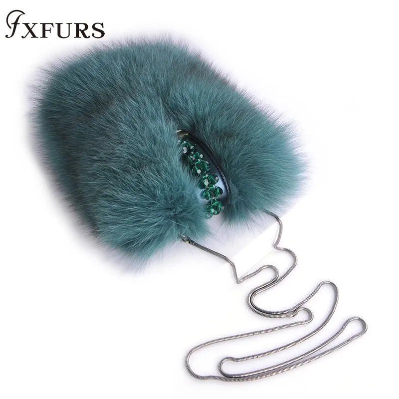 Новинка 2020 модная сумка FXFURS из натурального Лисьего меха 100% натуральные меховые