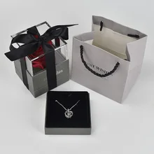 Красный цветок розы коробка ювелирных изделий декоративные цветы держатель Чехол 100 языков я люблю тебя Романтическая любовь ожерелье для девушки подарок