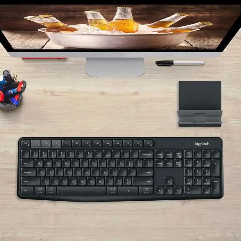 Клавиатура Logitech K375S Беспроводная Bluetooth клавиатура с подставкой 104 клавиш