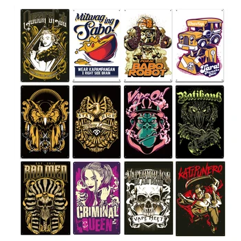 

Vintage Anime Art Poster Metal Iron Painting Decoration Bar Cafe Bedroom Hanging Sign Tin Sign Decor For Garage Tin Plate Plaque