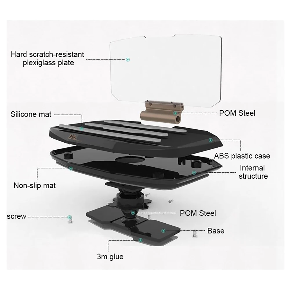 TOSPRA Head Up Display Car HUD Navigation Mobile Phone Projector GPS Navigation Projector Phone Holder for IPhone Samsung Huawei