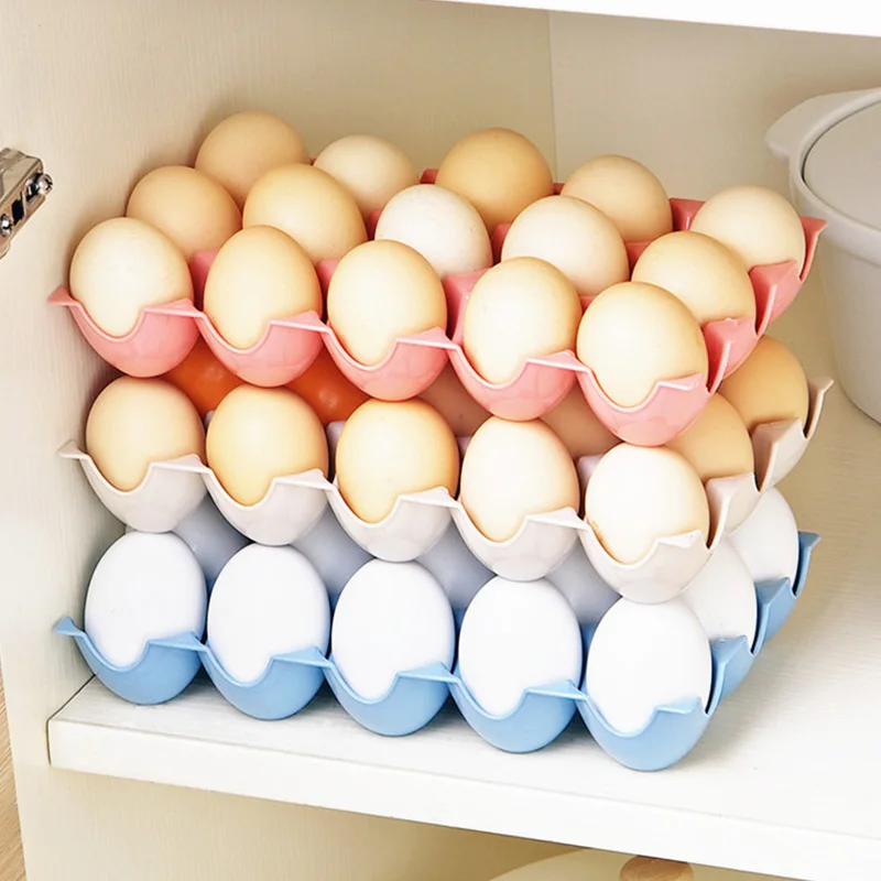 

Egg Holder Box Refrigerator Storage Tray for 15Pcs Eggs Shatter-proof K1372 D