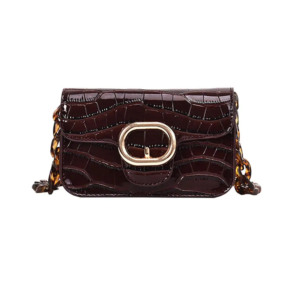 

Woman Bag Shoulder Crossbody Fashion Acrylic Chain Pouch High-End Versatile Simple Versatile Solid color Leisure Leather Pop