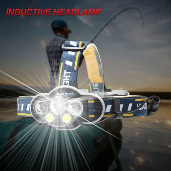 

50000LM USB Charging 5-Lamp Headlight T6 + 2*COB+2*XPE Head Light Torch XPE Headlamp T6 LED Headlight Headlight Torch