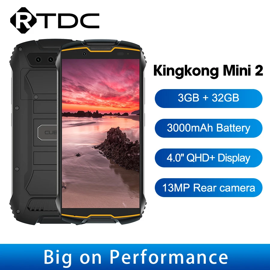 Cubot Kingkong Mini 2  Android 10.0 OS Rugged Smartphone 4 Inch QHD Display Dust-Proof Durable Waterproof Mobile Phone 3000mAh recommended cell phone for gaming