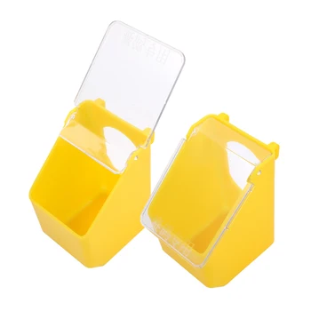 

Birds Cage Hanging Feeding Box Pigeon Parrot Quail Feeder Cup With Cover Cage Dispenser Birds Supplies 1 Pc