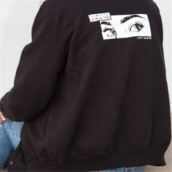 

Black womens jacket Print Single Breasted Loose jacket 2020 spring new youth style Casual women clothing Short Long Sleeve