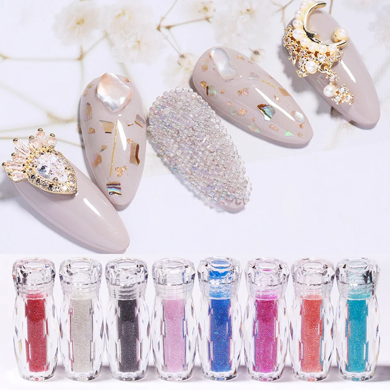 

1 BOX Mixed Size Beads Nail Rhinestone Blinking 3D Nail Art Decoration Colorful Design For Nail Gel Polish Nail Art Tools