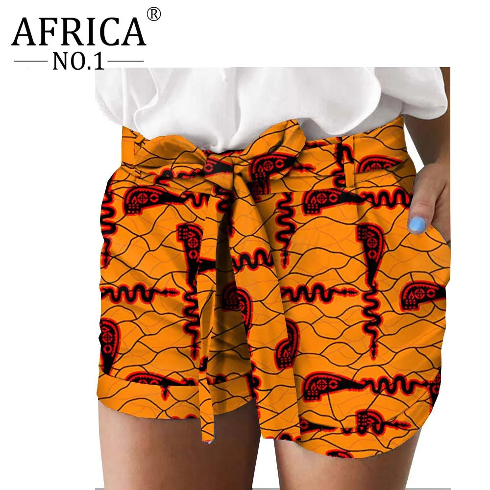 African Pants for Women Ladies shorts Fashion Casual Short with pocket belt dashiki Batik ankara style plus size A1821005 | Тематическая