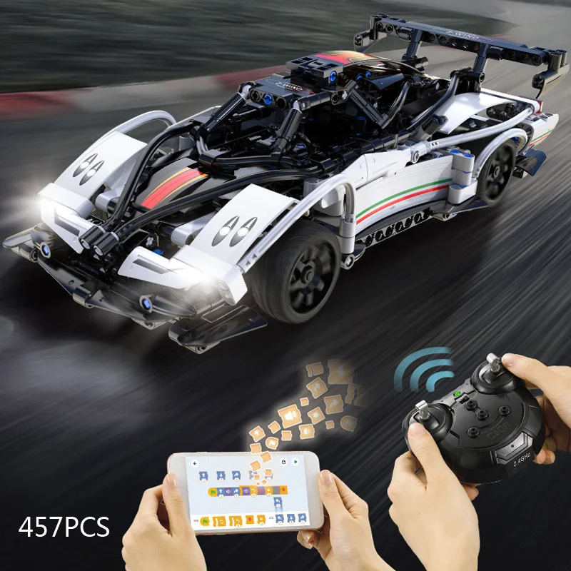 

Technic 2.4Ghz radio Remote control vehicle building block Pagani Zonda super sport car model app rc toys collection for gifts
